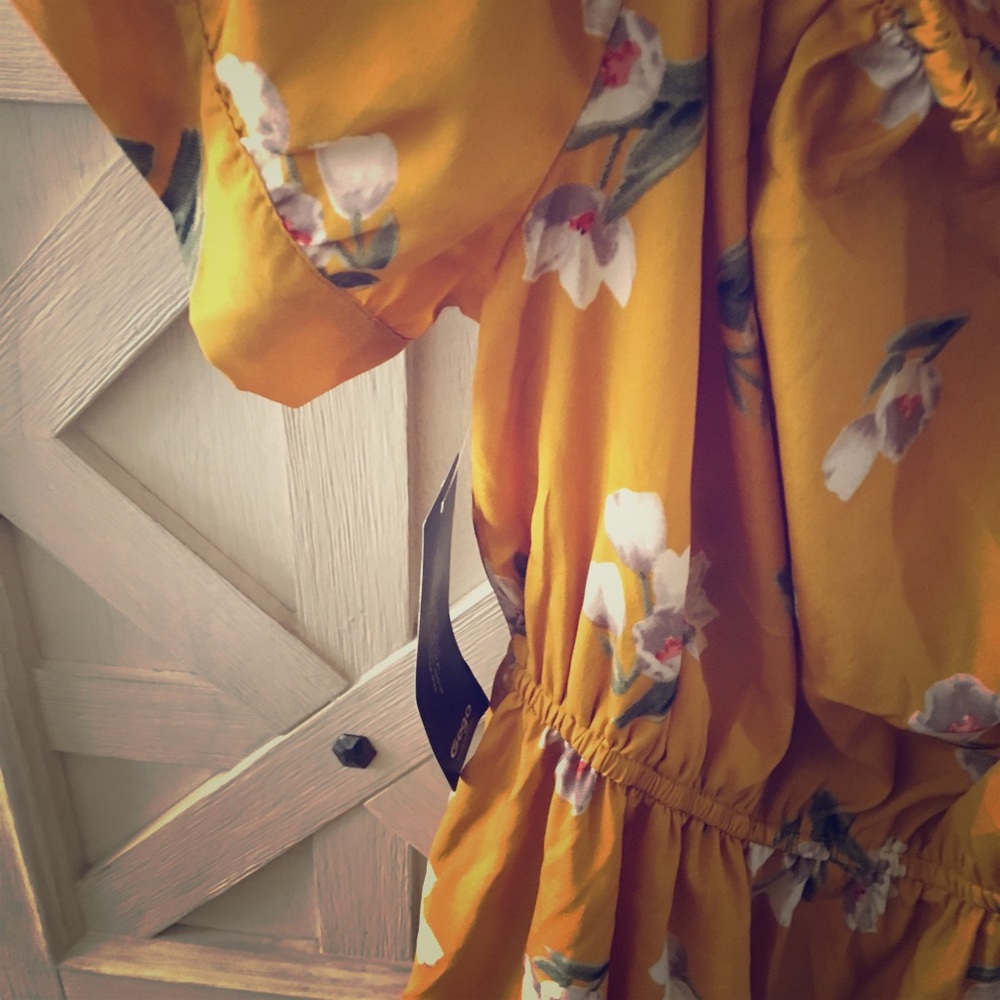 Mustard flower dress